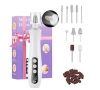 Cordless Electric Nail Drill Kit, Rechargeable Electric Nail File with 360° LED Light & 10-Speed Adjustable, Professional Manicure and Pedicure Set with 10 Drill Bits for Cuticles Hard Skin Removal