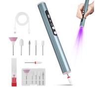 Cordless Electric Nail File Kit with UV Light Lamp & LED Light, 9-Speed Rechargeable Professional Nail Drill Machine 20,000RPM with 6 Drill Bits, for Acrylic and Gel Nails, Manicure & Pedicure
