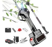Cordless Electric Pruning Shears - 35mm Cutting Capability, 2 x Battery Powered with 1.9M Extension Pole, Ideal for Hedge, Bush, Orchard Care