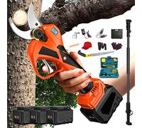 Cordless Electric Pruning Shears Cutting Times Indicator, 21V Professional Cordless Pruner Electric Pruning Shears Extension Pole, 54mm Cutting Diameter for Tree Branch Brushes
