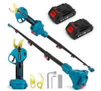 Cordless Electric Pruning Shears for Makita 18V with 2m Long Reach Telescopic Pole 45mm 21V * 2Ah Battery Scissors Garden Secateurs Cordless Tree Pruner for Pruning Trees Shrubs and Fruit Trees