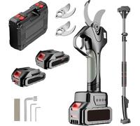 Cordless Electric Pruning Shears - Professional Hand-Held Lithium Power Scissors with Extension Pole and Detachable Lithium Battery
