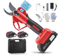 Cordless Electric Pruning Shears with 2×2000mAh Batteries & SK5 Blades | 30mm Max Cut, 600W Brushless Motor | Professional Secateurs for Tree, Branch, Garden Pruning (Red)