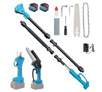 Cordless Electric Pruning Shears with 2m Long Reach Telescopic Pole 30mm 1300mA * 2 Battery Scissors Garden Secateurs Cordless Tree Pruner for Pruning Trees Shrubs and Fruit Trees