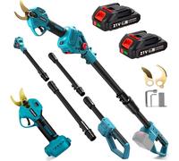 Cordless Electric Pruning Shears with 2m Long Reach Telescopic Pole | for Makita 18V 21V * 2Ah Battery 45mm Scissors Garden Secateurs Cordless Tree Pruner for Pruning Trees Shrubs Fruit Trees