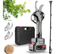 Cordless Electric Pruning Shears with Extendable Pole and LCD Display for Tree Trimming and Heavy Duty Gardening