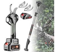 Cordless Electric Pruning Shears with Extension Pole, 2.4m Reach for Tree Trimming, Garden Brush Cutter, Easy Senior Use