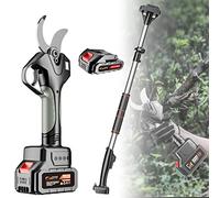 Cordless Electric Pruning Shears with Extension Pole, 2.4m Reach for Tree Trimming, Garden Brush Cutter, Easy Senior Use