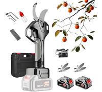 Cordless Electric Pruning Shears with LCD Display and SK5 Blades, Adjustable Cutting Diameter 0-50 mm for Tree Branches