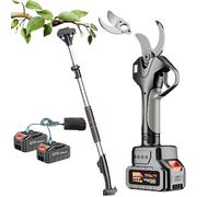 Cordless Electric Pruning Shears with Telescopic Pole and LCD Display for Effortless Trimming of Trees, Hedges, and Bushes