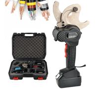 Cordless Electric Ratchet Cable Cutter, Hydraulic Wire Cutting Tool with 2 Batteries, Cuts Copper & Aluminum Armored Cables, Ideal for Electrical & Construction Work