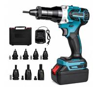 Cordless Electric Rivet Nut Gun Set, 26V 5200mAh, 2 Speeds, Memory Modes for M3-M12 Nuts, Ideal for Auto and DIY Projects