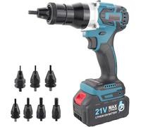 Cordless Electric Rivet Nut Gun Set - Automatic Riveter Portable Pulling Blind Riveting Nut Gun Rivet Tools for M3 M4 M5 M6 M8 M10 M12 Nuts+