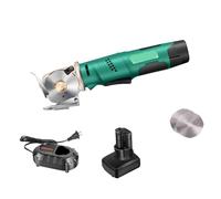 Cordless Electric Scissors 12V Electric Fabric Round Cutter Cutting Thickness ≤2.5cm/3.3cm with Safety Lock,Sharpening Function,Comes with 2pcs Blade for Cutting Carpet Leather Rubber Paperboard
