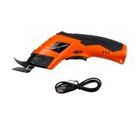 Cordless Electric Scissors, Rechargeable Portable Cardboard Cutter with Safety Closure, Handheld Fabric Cutter for Cutting Cloth/Cardboard/Leather/Carpet (Pointed Cutter, Orange)