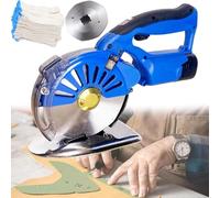 Cordless Electric Scissors, Rechargeable Rotary Cardboard Cutter with 2 Battery, 5-Speed Adjustable, 600-1400RPM, Cutting Height 27-40mm, Cardboard Cutter for Box, Fabric, Leather Craft 125mm