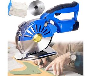 Cordless Electric Scissors, Rechargeable Rotary Cardboard Cutter with 2 Battery, 5-Speed Adjustable, 600-1400RPM, Cutting Height 27-40mm, Cardboard Cutter for Box, Fabric, Leather Craft 125mm
