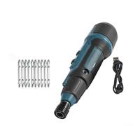 Cordless Electric Screwdriver Set, 3.6V Rechargeable, With Anti-slip Soft Rubber Handle, 10 Bits & LED Light