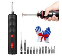 Cordless Electric Screwdriver, Small Rechargeable Precision Tick Screwdriver Set with 15-Piece Bit Set and USB Cable, Power Repair Tool Kit for Daily Furniture Repair, Mounting
