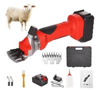 Cordless Electric Sheep Shears, 550W Professional Shearing Clippers with 2 Rechargeable Lithium Battery, Adjustable Farm Livestock Haircut Trimmer for Shaving Fur Wool 9-Tooth