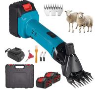 Cordless Electric Sheep Shears, 600W Professional Wool Clippers with 2 Batteries,9/13-Tooth Steel Blades,for Thick-Coated Livestock 13-Teeth (13)