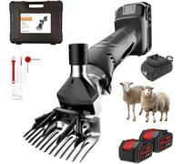 Cordless Electric Sheep Shears with 2 Batteries,500W Professional,Rechargeable Shearing Tool for Sheep Goats Alpacas (Black13)