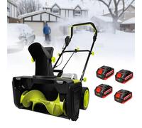 Cordless Electric Snow Shovel with 2/4×4.0ah Batteries, 20" Clearing Width, 10" Clearing Thickness, 25 Ft Throw Distance, Lightweight Battery Snow Shovel for Driveways, Steps, Patios 4batteries