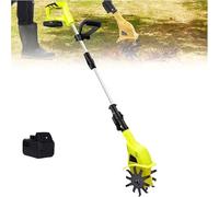 Cordless Electric Tiller Cultivator with Rechargeable Batteries, 10cm Working Width, 25cm Tilling Depth, Lightweight 2.65kg, Ideal for Garden and Lawn Soil Loosening