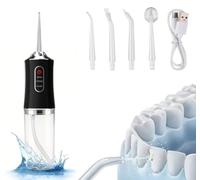 Cordless Electric Water Flosser for Teeth - Rechargeable Water Jet Flosser & Oral Irrigator - Portable Power Flosser & Irrigator Dental Jet - Ideal for Travel & Braces Dental Care - Black