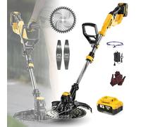 Cordless Electric Weed Wacker - Lightweight Stringless Weed Trimmer with 4.0Ah Battery and Charger, Includes 2 Types of Blades for Efficient Lawn Care