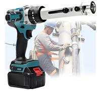 Cordless Electric Wire Stripper Machine with 2 Batteries & 20 Bushings, 2-Speed Adjustment, LED Light for 50-300mm² Cable Stripping
