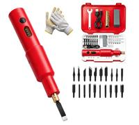 Cordless Electric Wood Carving Chisel Kit, Rechargeable Power Carver (Red)