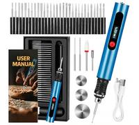 Cordless Engraving Pen, 3-Speed Electric Engraving Tool Kit, Engrave 50+ Surfaces, with 30 Small Drill Bits, 7 Grinding Accessories, USB Charging, Engraving Pen for Wood Resin Stone Jewelry