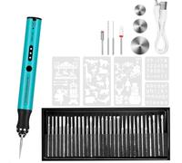 Cordless Engraving Pen, 3-Speed Electric Engraving Tool Kit, Engrave 50+ Surfaces, with 30 Small Drill bits, 7 Grinding Accessories and 5 Engraving Templates, USB Charging for Wood Resin Stone Jewelry