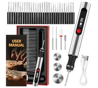 Cordless Engraving Pen, 3-Speed Electric Engraving Tool Kit, Engrave 50+ Surfaces, with 30 Small Drill bits, 7 Grinding Accessories, USB Charging for Wood Resin Stone Jewelry