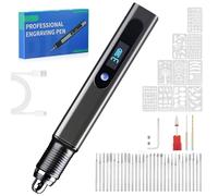 Cordless Engraving Pen Kit with Carrying Case, Rechargeable Electric Engraver Tool with 43 Accessories, 3-Speed Portable DIY Rotary Tool for Jewelry, Metal, Glass, Stone, Wood, Plastic, DIY GIF