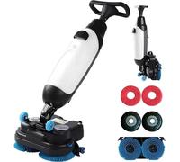 Cordless Floor Washer, Motorized Tile Scrubber with 2 Brushes, 4.5L & 7.5L Tanks for Deep Cleaning Hard Floors and Tiles, 360 RPM Portable Design