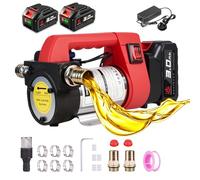 Cordless Fuel Transfer Pump Oil Pump - 50L/Min Electric Diesel Pump, Max Suction 5m, Head 8m, with Pressure Switch, 2 * 3.0Ah Battery, Filter and 6* Hose Clamp, for Diesel Kerosene Transfer