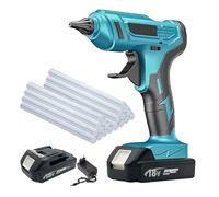 Cordless Glue Gun, 18V Hot Glue Gun with 20x Glue Stick 11mm, Compatible with Makita 18V Battery, Fast Heat Up, Safe Anti-Leaking Nozzle for DIY, Gift Wrapping, Craft, Repair (with 2X 3.0Ah Battery)