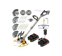 Cordless Grass Strimmer/Edger with 2x 2.0Ah Batteries & Fast Charger - 3-in-1 Trimmer, Edger & Brush Cutter, 5-Position Head, 90 Rotating