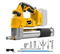 Cordless Grease Gun for Dewalt 18V Battery, No Battery, Brushless Motor | 13000 PSI High Pressure, 170 g/min Flow Rate, 3-Speed Control, 23.6 Inch High Pressure Hose, 7 Grease Couplers, LED Light