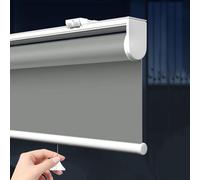 Cordless Grey Blackout Roller Blinds Thermal Insulated Polyester Curtains for Home Bedroom & Office Cum Size (80cm x 180cm) - Light Blocking Window Treatment