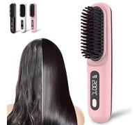 Cordless Hair Straightener,Bellabrush Pro Brush,Heated Hair Brush,Lonic Cordless Portable Hair Straightener Comb for All Hair Types (Pink)
