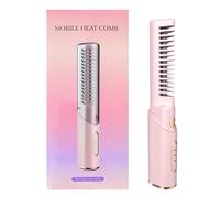 Cordless Hair Straightener Brush - Lightweight Wireless Paddle with Adjustable Temperature Slicker | Compact Battery Operated Blanket Tool, Anti-Static Compact, Salon Quality Device Accessories