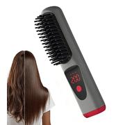 Cordless Hair Straightener Brush - Portable Straightener Brush, Heated Styling Brushes | Rechargeable Comb with Led Display for Travel Blowout Holiday Festival Salon Home Wedding Bridal Spa Party