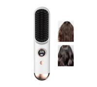 Cordless Hair Straightener Brush - Rechargeable & Ceramic | 9 Adjustable Temperature Modes for All Hair Types | Fast Heat Up, Travel Friendly Styling Brush for Home, Office & On The Go