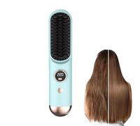 Cordless Hair Straightener Brush - Rechargeable & Ceramic | 9 Adjustable Temperature Modes for All Hair Types | Fast Heat Up, Travel Friendly Styling Brush for Home, Office & On The Go