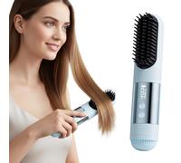 Cordless Hair Straightener Brush USB Rechargeable Hair Straightener Comb with 3 Temperature Settings & LED Display for Women Gift for Home Travel