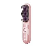 Cordless Hair Straightener, Electric Curler Brush with Anti Scalding Technology and Ionic Smoothing Feature, 2-in-1 Portable Styling Tool for Travel, Salon, Home Use, and On-The-Go Touch-Ups