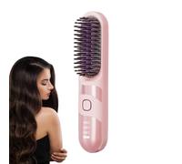 Cordless Hair Straightener,Multifunctional Curler Brush - Portable Anti-Frizz 2-in-1 Cordless Hair Straightener Brush for Quick and Daily Styling